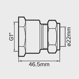 Brass Compression Adapting Female Coupler 22mm x 1&quot; 50777
