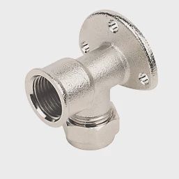 Brass Compression Adapting 90° Wall Plate Elbow 15mm x 1/2&quot; 87929