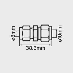 Brass Compression Reducing Coupler 10mm x 8mm 55913