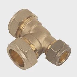 Brass Compression Reducing Tee 22mm x 15mm x 22mm 53369