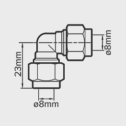 Brass Compression Equal 90° Elbow 8mm 78141