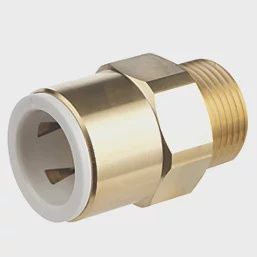 Twistloc Brass Push-Fit Adapting Male Pipe Fitting Adaptor 22mm x 3/4&quot; 461KR