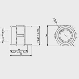 Twistloc Brass Push-Fit Adapting Male Pipe Fitting Adaptor 22mm x 1&quot; 101KR