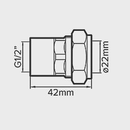 Brass Compression Adapting Female Coupler 22mm x 1/2&quot; 89654