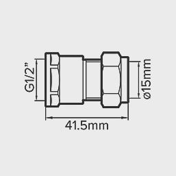 Brass Compression Adapting Female Coupler 15mm x 1/2&quot; 76567
