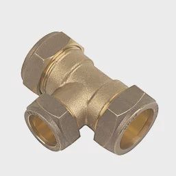 Brass Compression Reducing Tee 28mm x 28mm x 22mm 47211