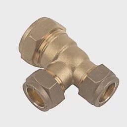 Brass Compression Reducing Tee 22mm x 15mm x 15mm 62394