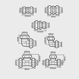 Brass Compression Fittings Pack 100 Piece Set 80269