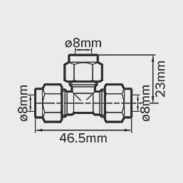 Brass Compression Equal Tee 8mm 78265