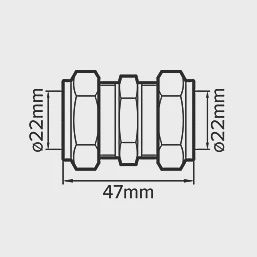Brass Compression Equal Coupler 22mm 86327