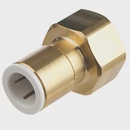 Twistloc Brass Push-Fit Adapting Female Coupler Pipe Fitting Adaptor 15mm x 3/4&quot;
