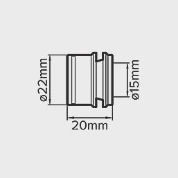 Brass Compression Reducing Internal Coupler 22mm x 15mm 73748