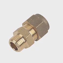Brass Compression Adapting Male Coupler 10mm x 1/4&quot; 62592
