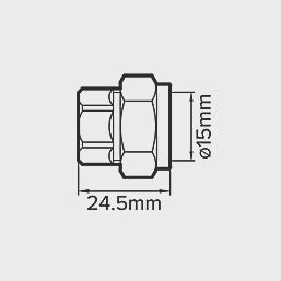 Brass Compression Stop End 15mm 50378