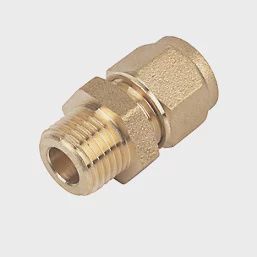 Brass Compression Adapting Male Coupler 8mm x 1/4&quot; 62371