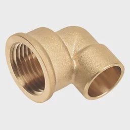 Brass End Feed Adapting 90° Female Elbow 15mm x 1/2&quot; 911KR