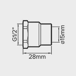 Brass End Feed Equal Female Coupler 15mm x 1/2&quot; 421KR
