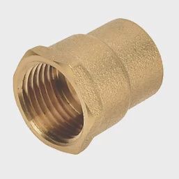 Brass End Feed Equal Female Coupler 15mm x 1/2&quot; 421KR