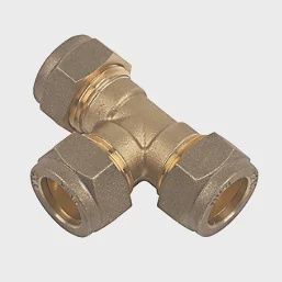 Brass Compression Equal Tees 15mm 2 Pack 95632