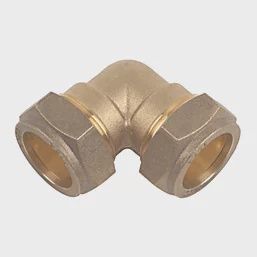 Brass Compression Equal 90° Elbows 22mm 2 Pack 65393