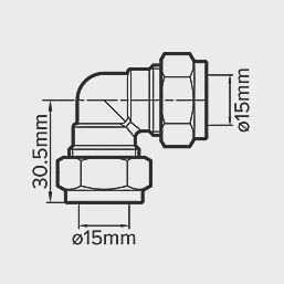 Brass Compression Equal 90° Elbows 15mm 10 Pack 92557