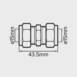 Brass Compression Equal Couplers 15mm 10 Pack 35477