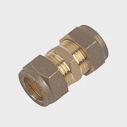Brass Compression Equal Couplers 15mm 2 Pack 95828