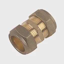 Brass Compression Equal Couplers 22mm 2 Pack 66818