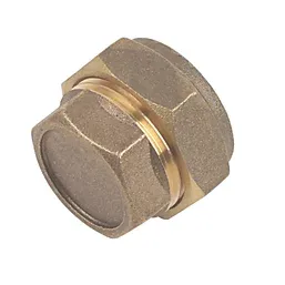 Brass Compression Stop Ends 22mm 2 Pack 38046