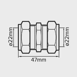 Brass Compression Equal Couplers 22mm 10 Pack 74627