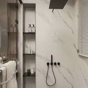 Large Ultra Matt Carrara Marble 1.0m x 2.4m Shower Panel