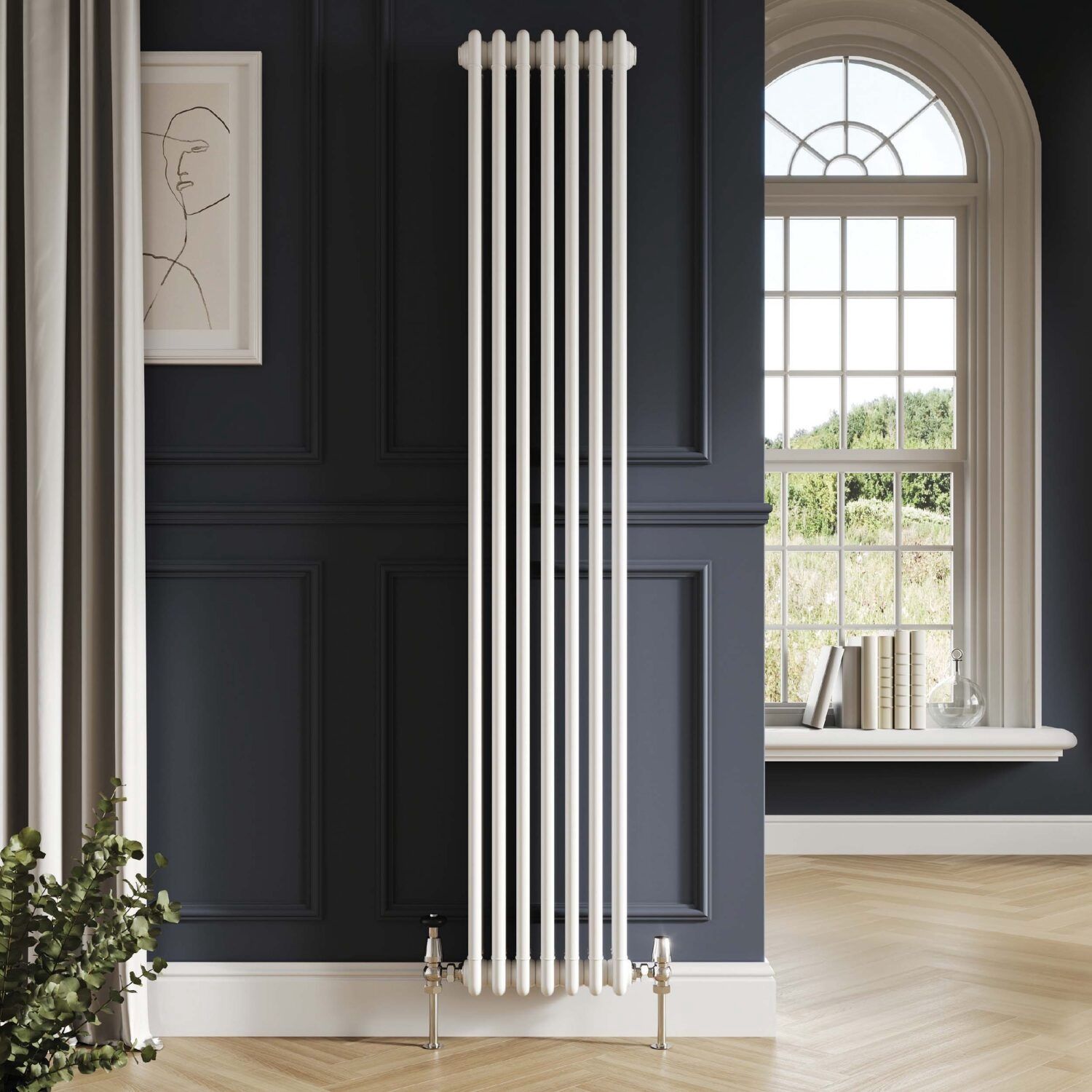Scudo 3 Column 1800mm X 515mm White Vertical Designer Radiator