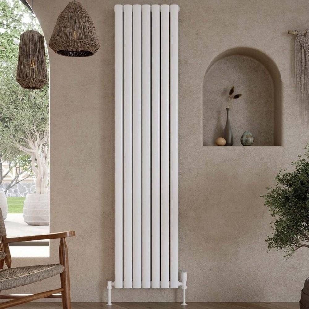 Scudo Apex 1800 x 531mm Vertical Double Designer Radiator in White