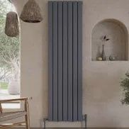 Scudo Bravo 1800 x 476mm Vertical Double Designer Radiator in Anthracite