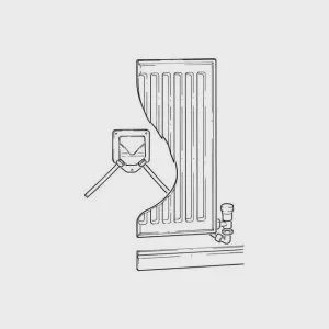 Radiator Pipe Guide &amp; Seal - Face Fixing Twin Exit