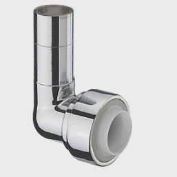 Pegler Terrier Chrome-Plated Brass Push-Fit Reducing 90° Elbow F 10mm x M 15mm