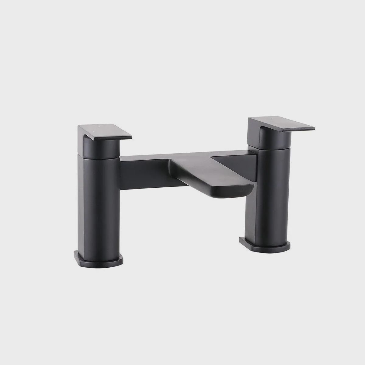 Scudo Muro 2 Tap Hole Deck Mounted Bath Filler Tap - Matt Black - BLACK242ORBL