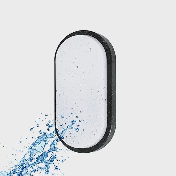 8W Oval LED Bulkhead Light, Without Sensor, IP54 Waterproof, 650 Lumens, 6500K Daylight, Pack of 1