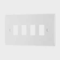 British General Nexus Grid 4-Module Grid Faceplate White