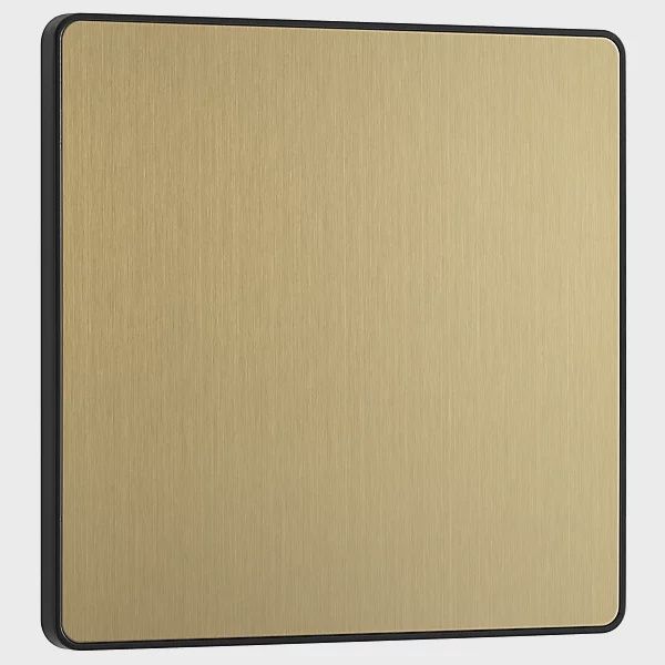 BG Satin Brass 1 gang Single Screwless Blanking plate