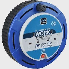 Masterplug 2 Socket 4m 13A Cassette Reel - Blue