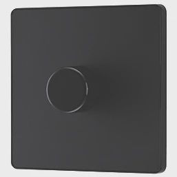 British General Evolve 1-Gang 2-Way LED Dimmer Switch Matt Black with Black Inserts