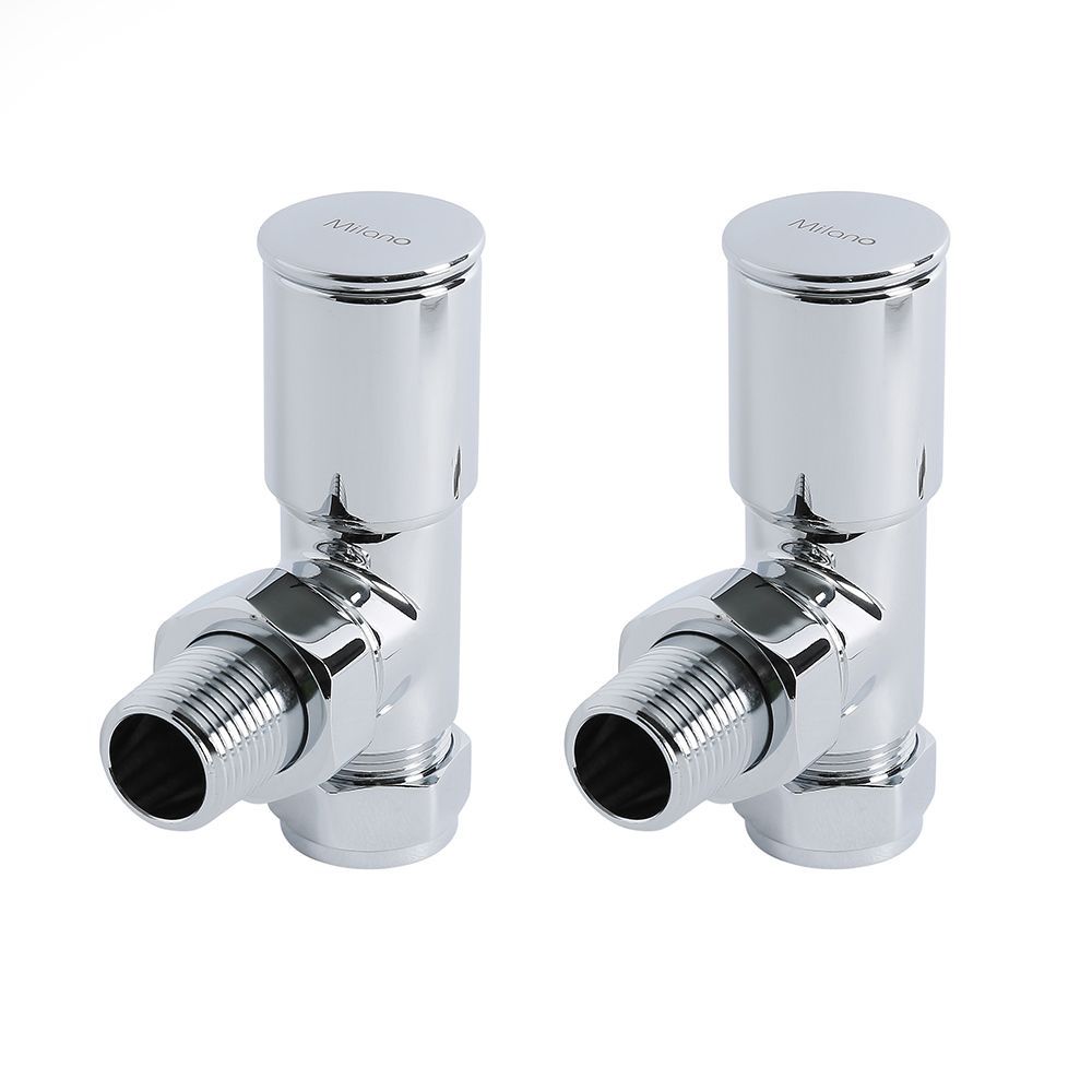 Milano - Modern Angled Radiator Valves - Pair