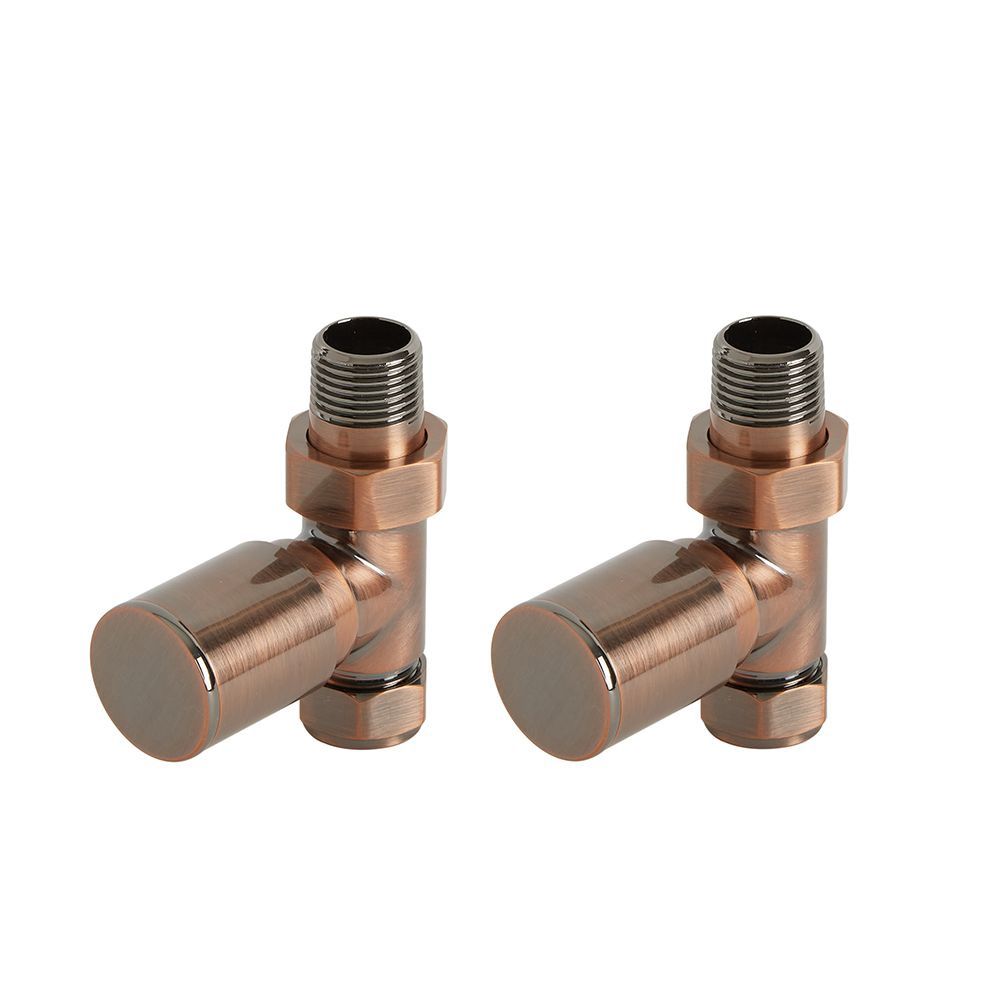 Modern Brushed Bronze Straight Radiator Valves