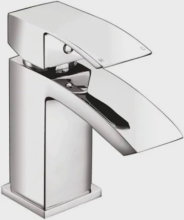 Scudo Descent Mini Mono Basin Mixer Tap with Push Waste