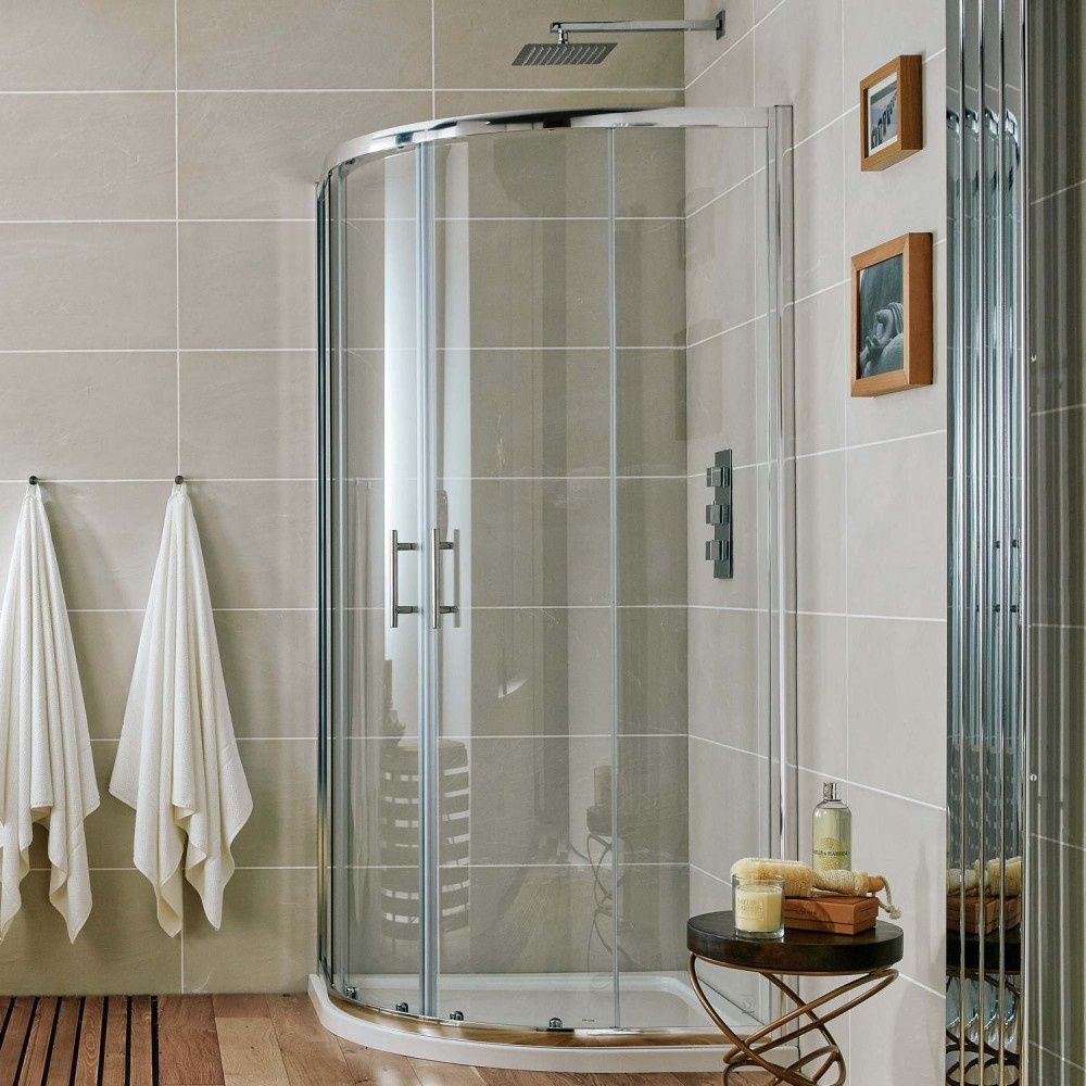 Scudo S6 Chrome 1200 x 800mm Double Door Offset Quadrant Shower Enclosure