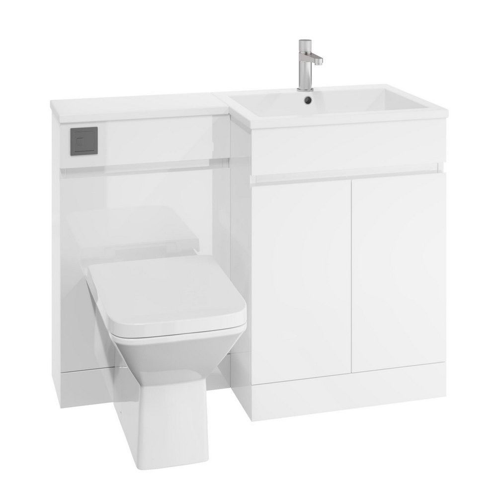 Scudo Waterguard 1100mm White Right Hand Combination Unit