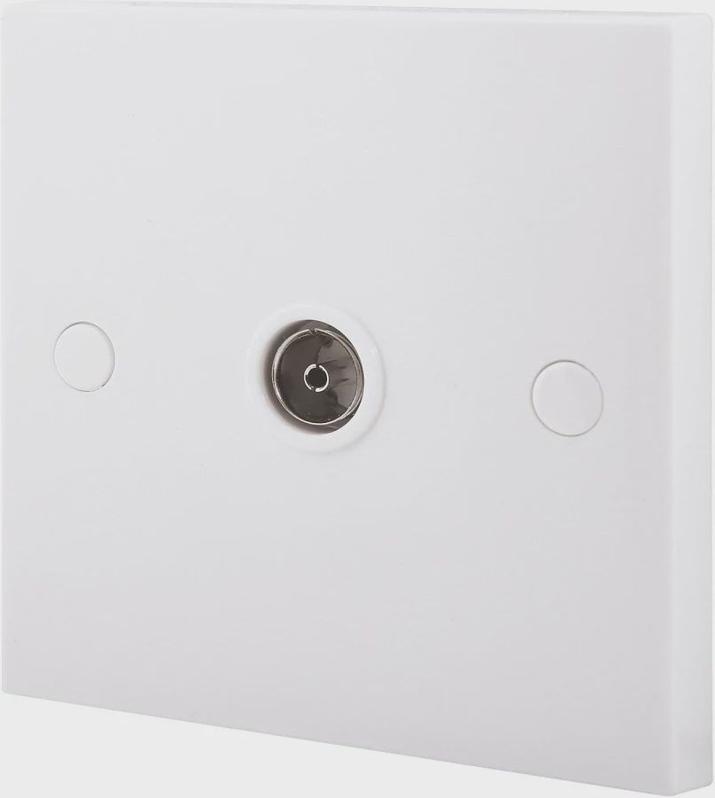 British General 900 Series 1-Gang Female Coaxial TV Socket White