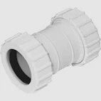 FloPlast WC08 Universal Compression Waste Straight Coupler White 1