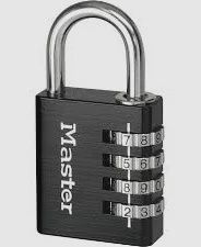 Combination Padlock Aluminium 40 x 78 x 15mm Black